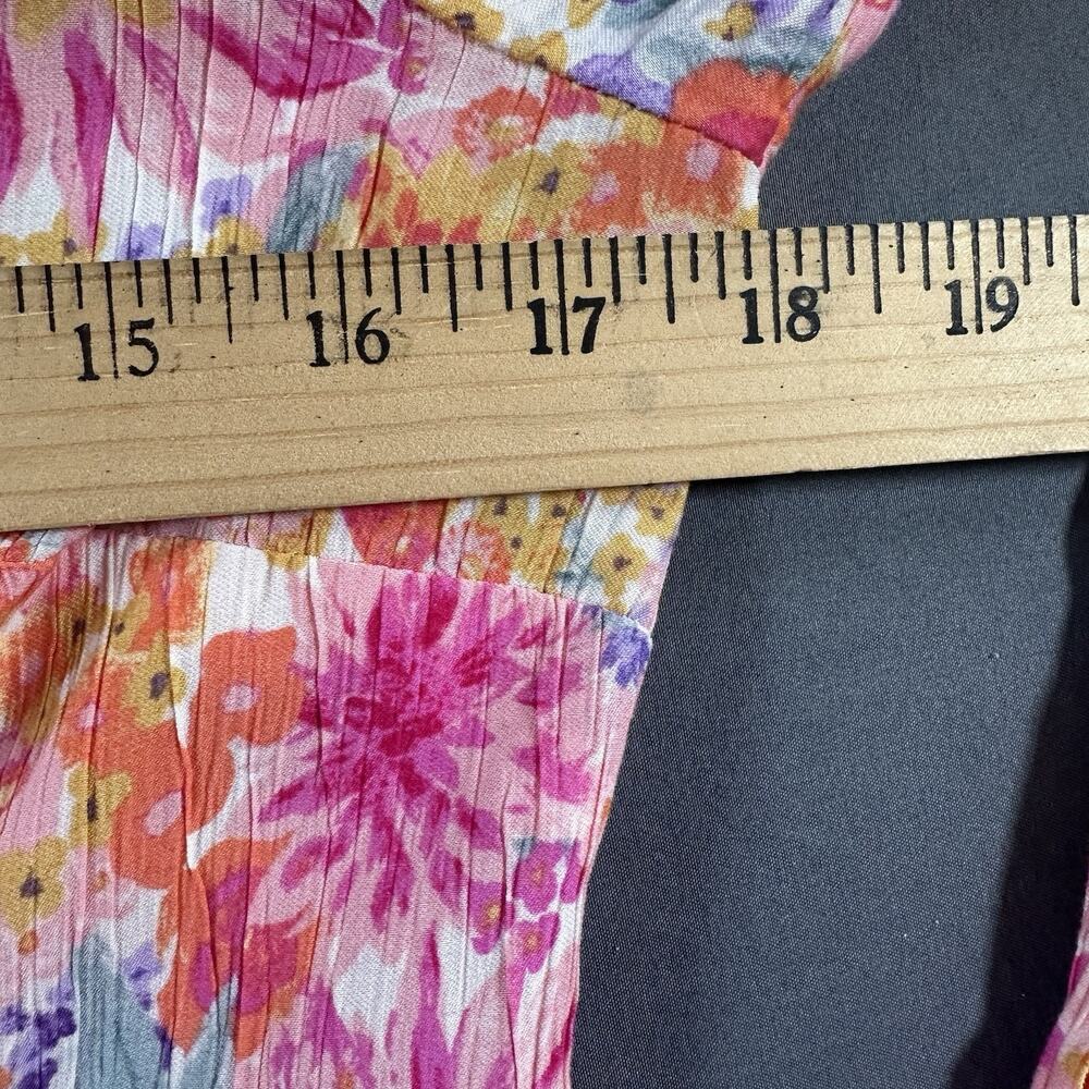 H&M Multicolor Floral Button-Up Collared Long Sleeve Blouse M - Picture 4 of 7